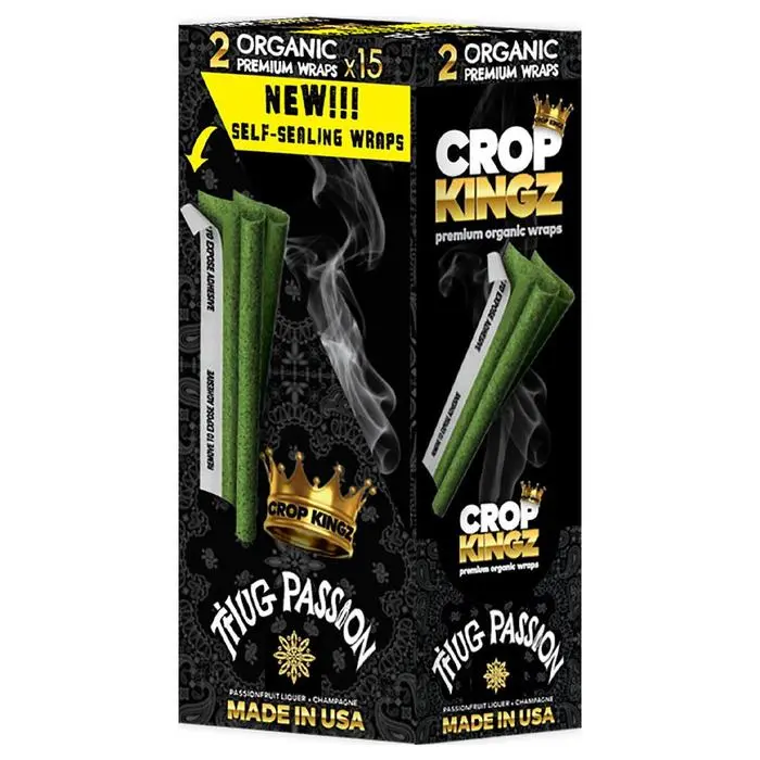 CROP KINGZ Self-Sealing Organic Wraps Thug Passion 15ct