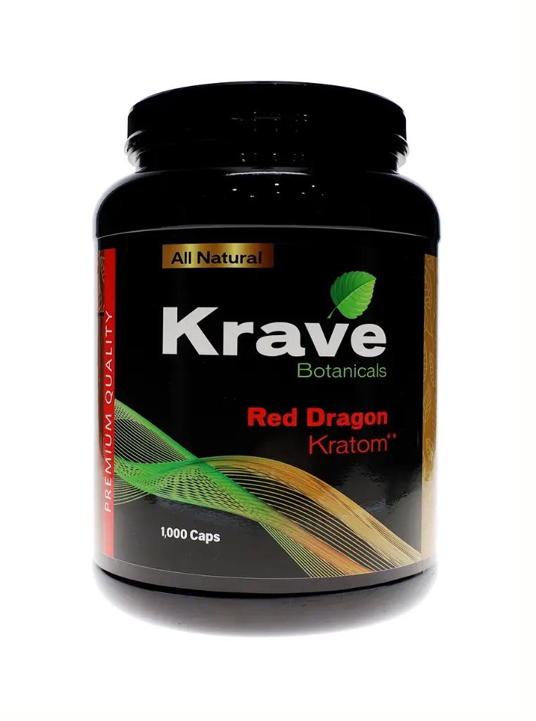 KRAVE Kratom Red Dragon Caplets 1,000/1ct