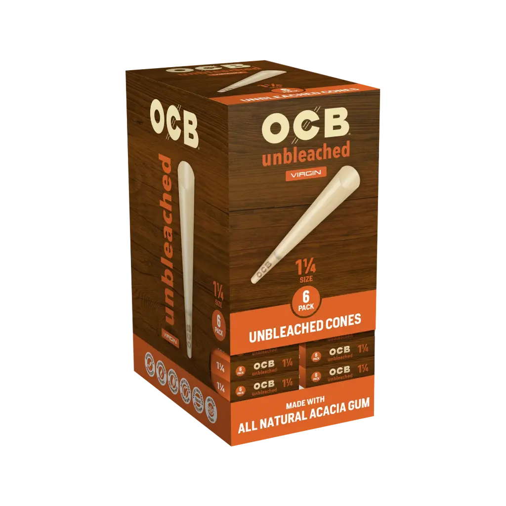 OCB Cones Unbleached 11/4 Size 6/24ct