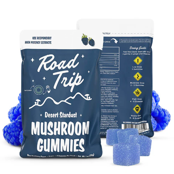 Road Trip Magic Mushroom Gummies (8 Gummies per Pack) - Blue Raspberry