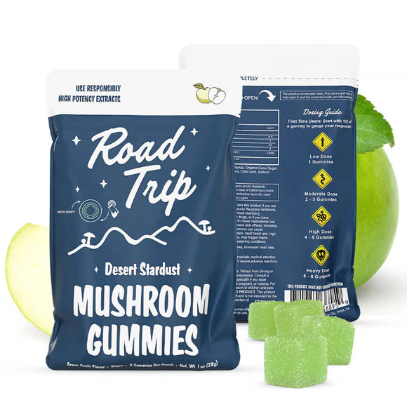 Road Trip Magic Mushroom Gummies (8 Gummies per Pack) - Green Apple