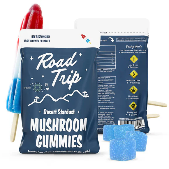 Road Trip Magic Mushroom Gummies (8 Gummies per Pack) - Rocket Pop