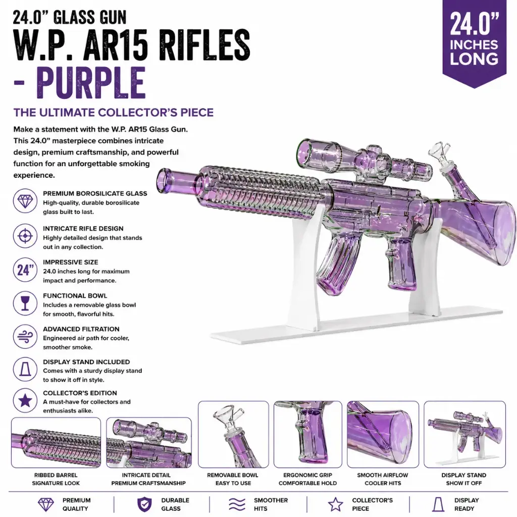 Glass Gun W.P. AR15 Rifles (MG-963) 24.0" - Purple