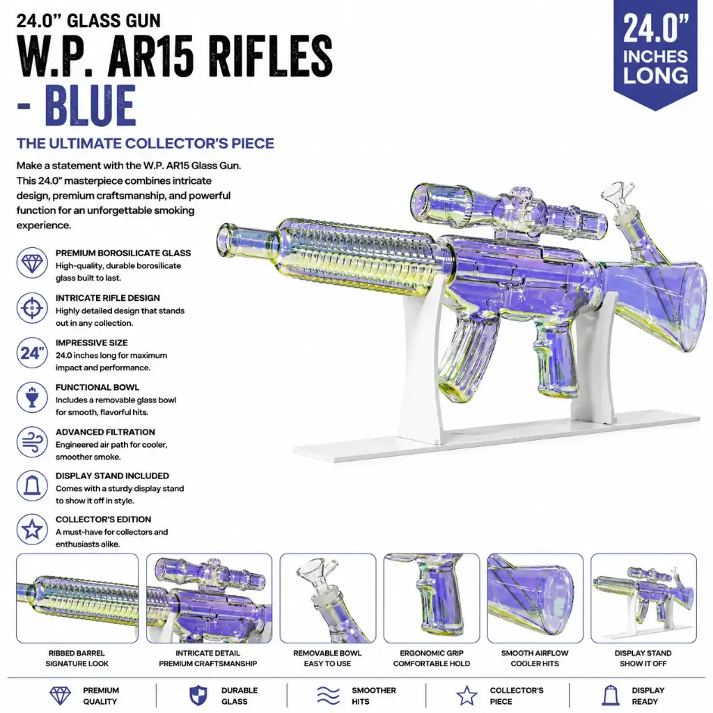 Glass Gun W.P. AR15 Rifles (MG-963) 24.0" - Blue