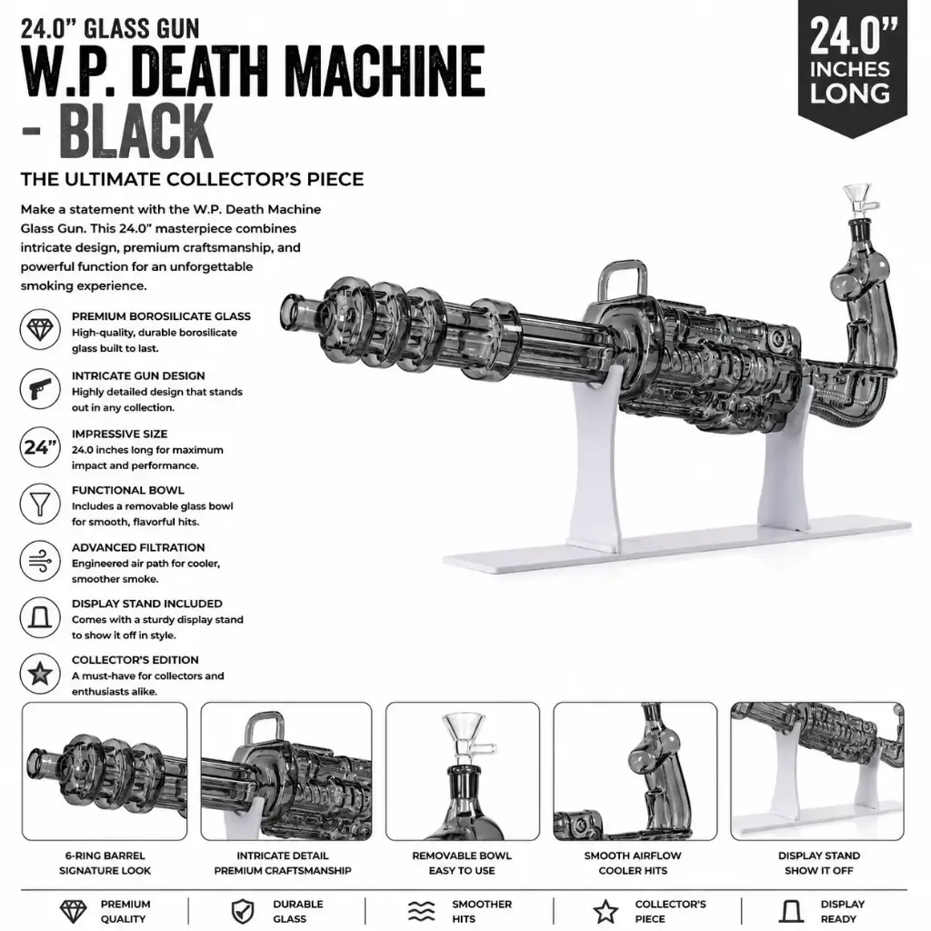 Glass Gun W.P. Death Machine (MG-964) 24.0" - Black