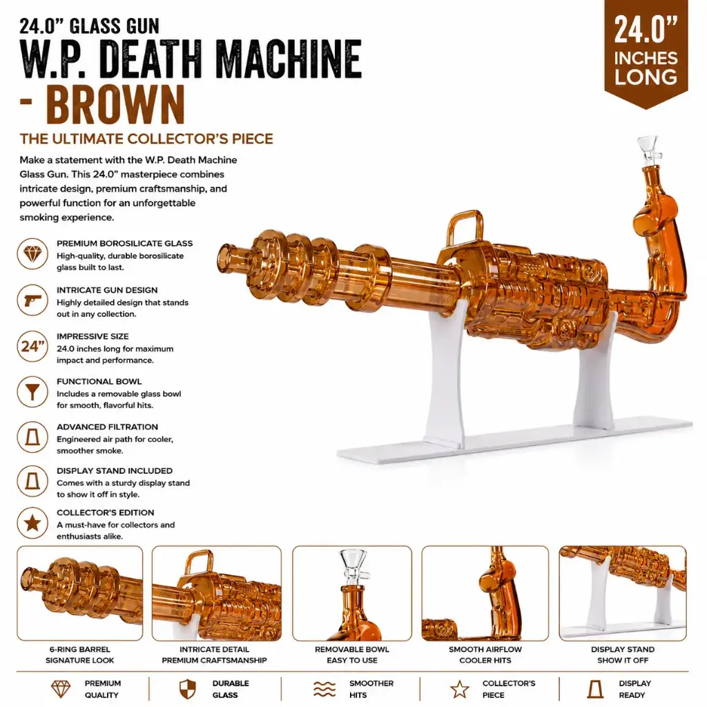 Glass Gun W.P. Death Machine (MG-964) 24.0" - Brown