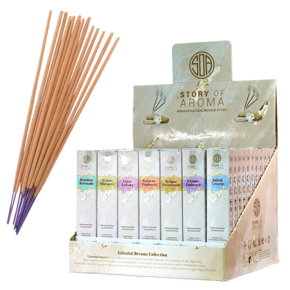 Story Of Aroma Celestial Dreams Collection Incense Sticks (7 variety of 10 Sticks per pack) 84 packs