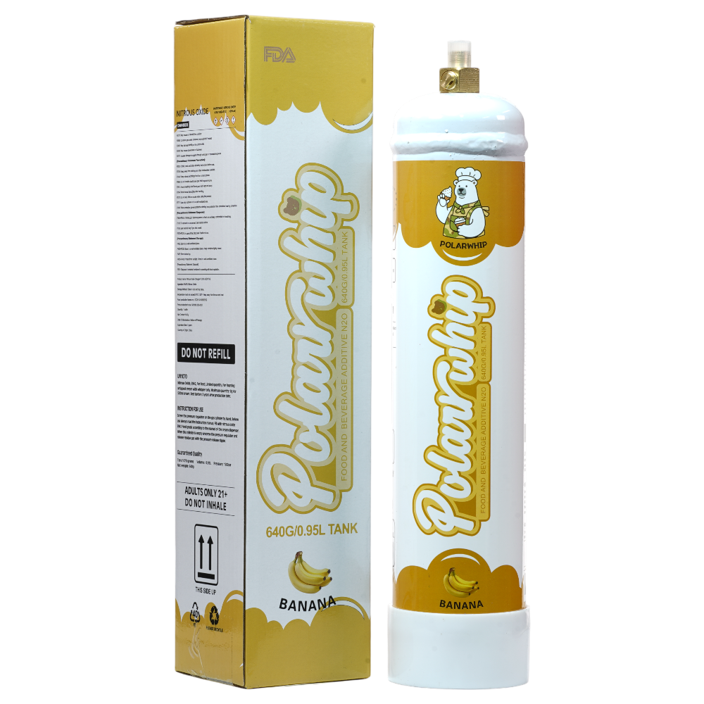 Polar Whip Chargers With Safety Relief Valve 0.95L 640 GR-Banana (6 packs per Box)