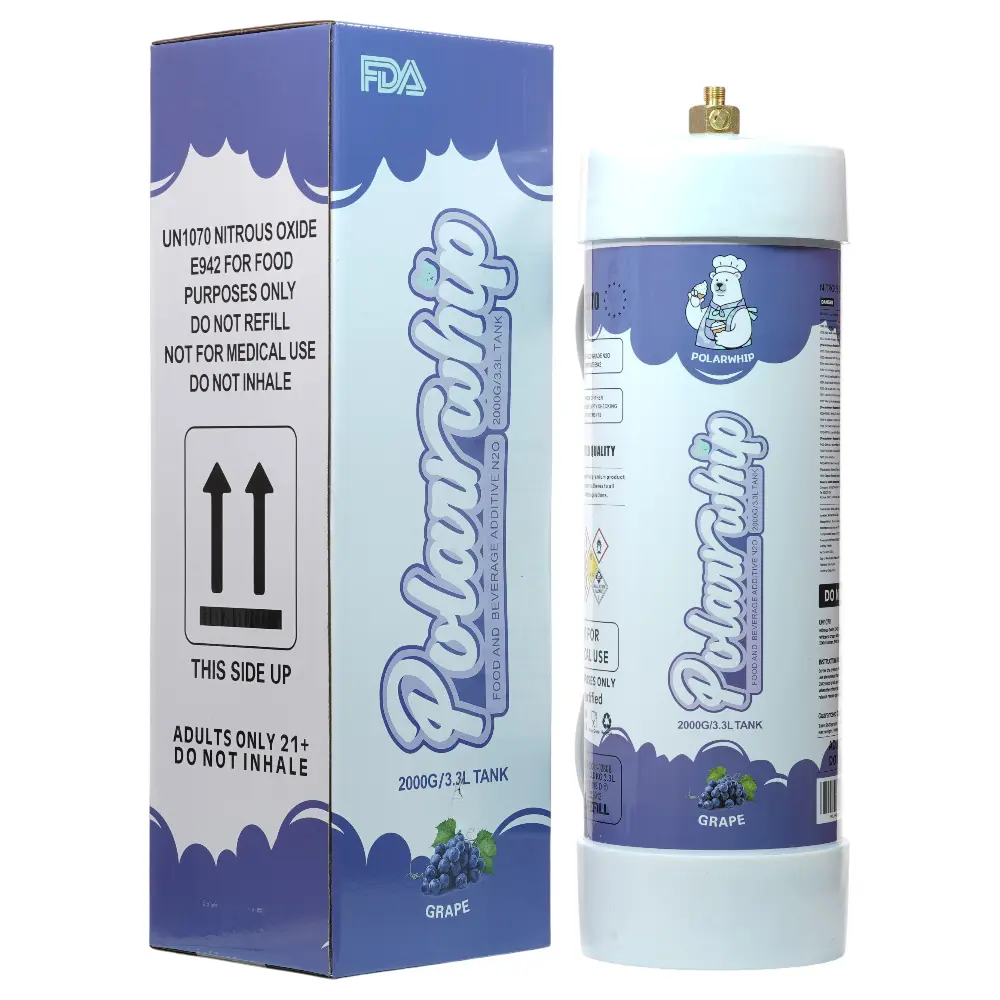 Polar Whip Chargers With Safety Relief Valve 3.3L 2000 GR-Grape (2 packs per Box)