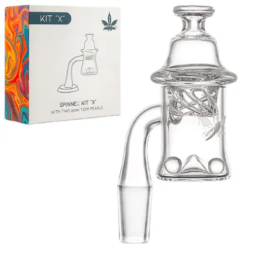 aLeaf Banger Quartz Spinner Kit " X " 14mm 90 Degree
