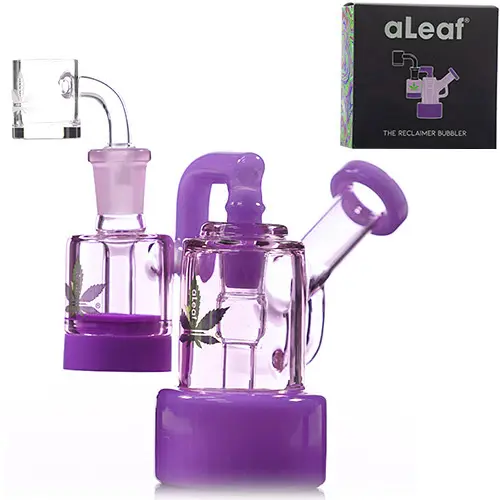 aLeaf Glass Reclaimer Bubbler (3369) 5.0" Purple