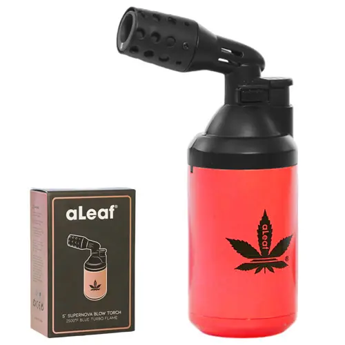 aLeaf Lighter Torch Supernova Blow 5'' Flaming Red