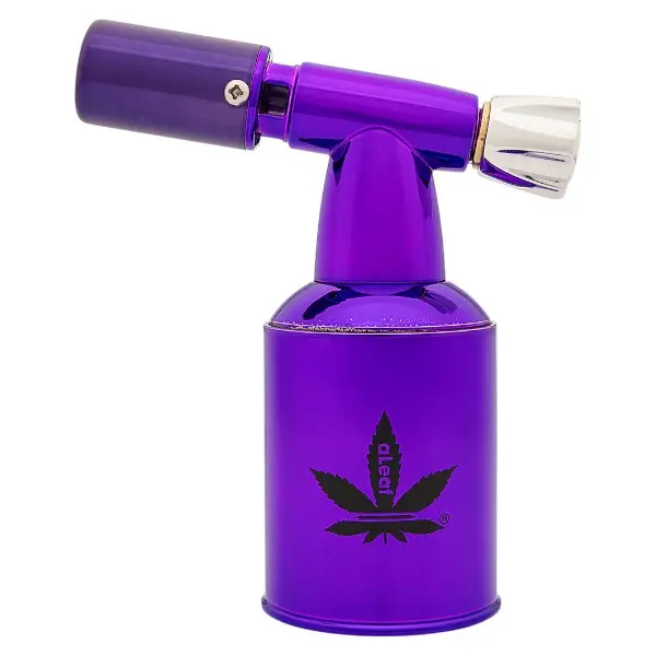 aLeaf Lighter Torch Brass Blow Turbo Flame 5.0" (8529)-Plum