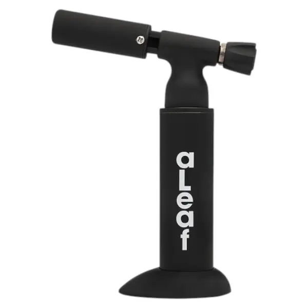 aLeaf Lighter Torch Blow Blue Turbo Flame 7.0"-Black