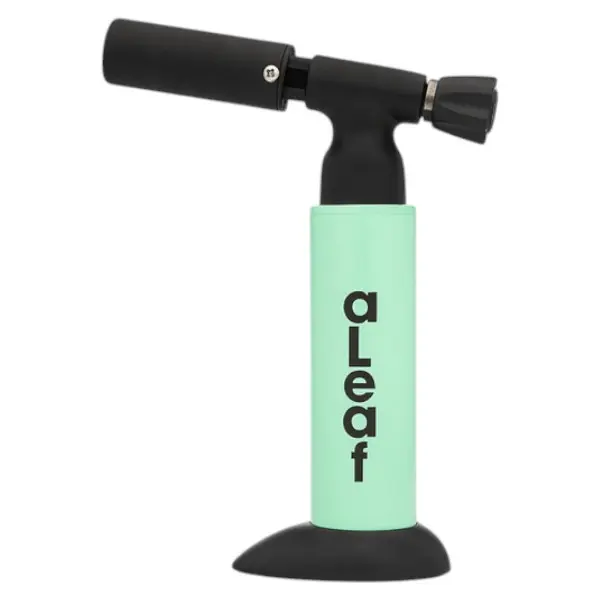 aLeaf Lighter Torch Blow Blue Turbo Flame 7.0"-Green