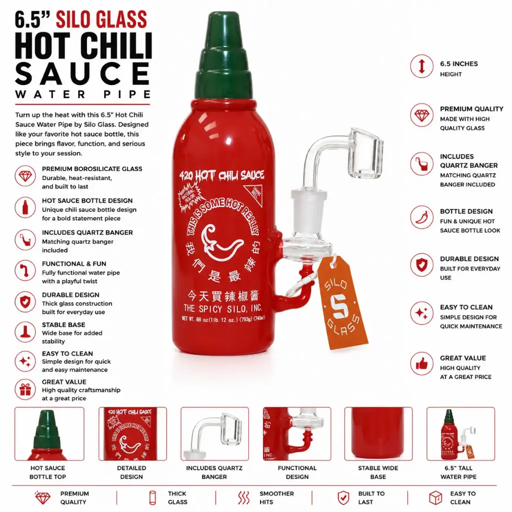 Silo Glass Hot Chili Sauce 6.5"