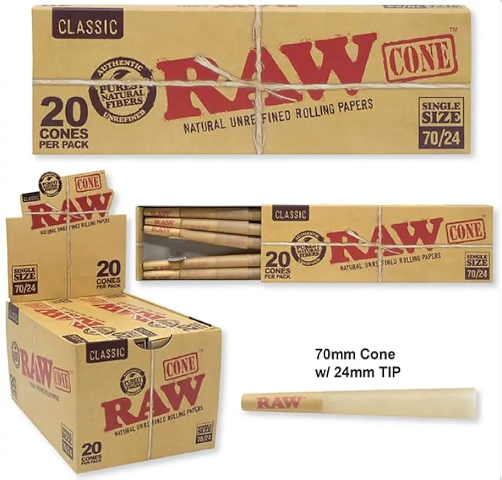 RAW Classic Cones 70mm/24mm Size 20/12ct