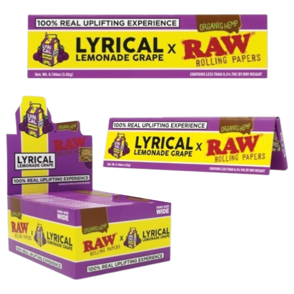 RAW Lyrical Lemonade Organic Grape Hemp Papers King Size Wide 50ct