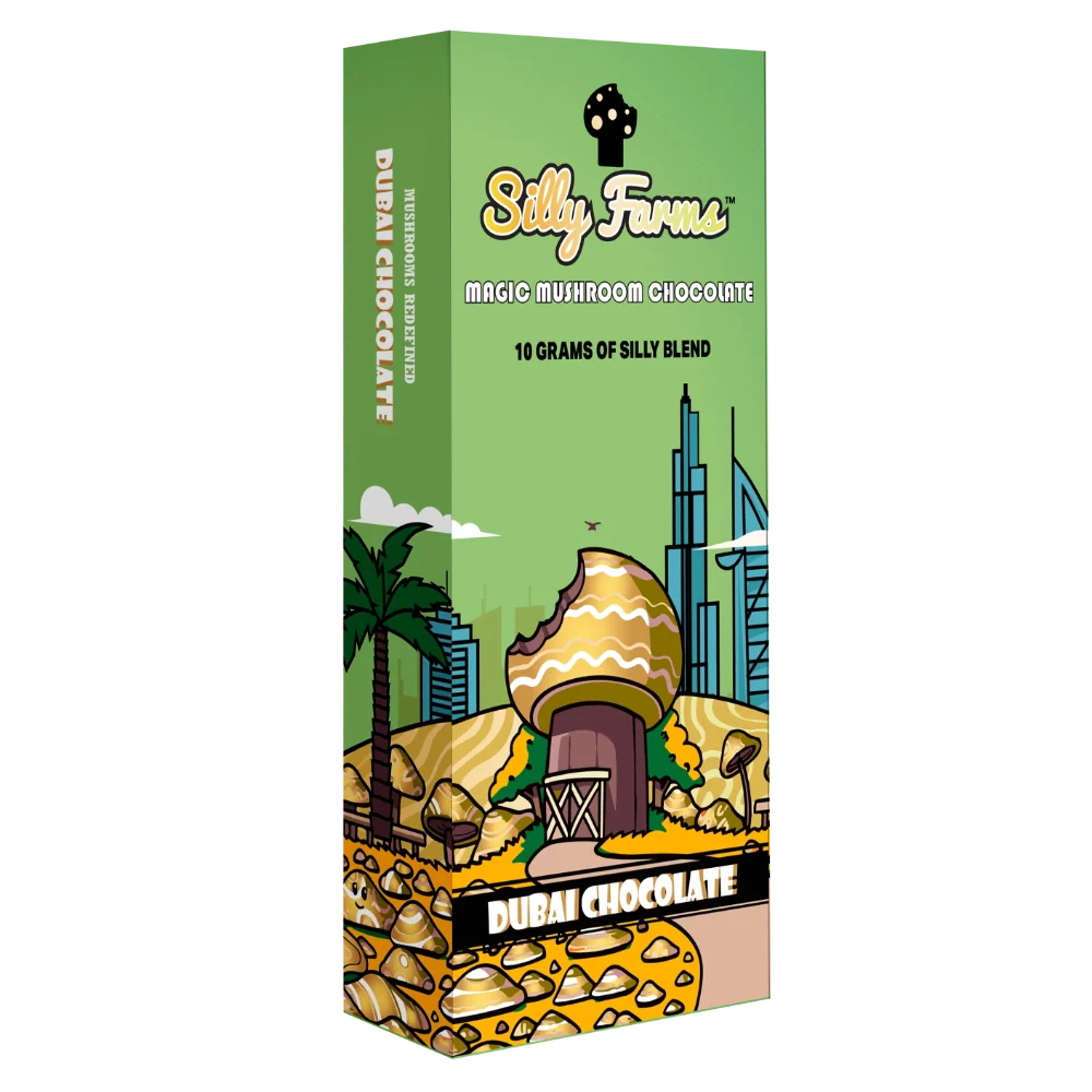 SILLY FARMS Magic Mushroom Chocolate Bar Dubai Chocolate 10ct