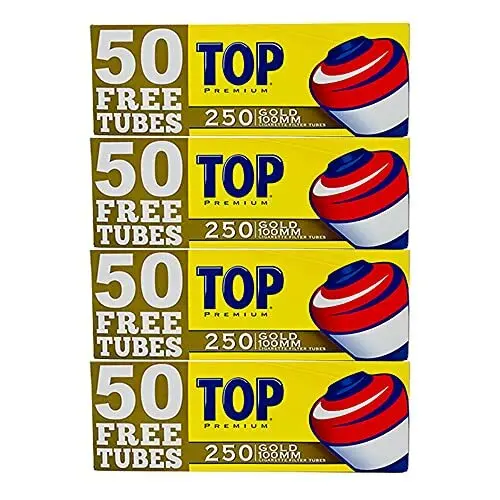 TOP Cigarette Tubes Gold 100mm 250/4ct
