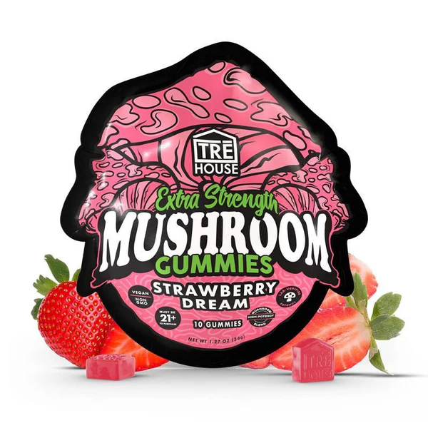TRE HOUSE Extra Strength Magic Mushroom Gummies Strawberry Dream 10ct