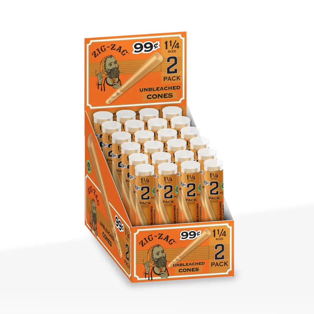 ZIG ZAG Cones Unbleached 11/4 Size $0.99 2/24ct
