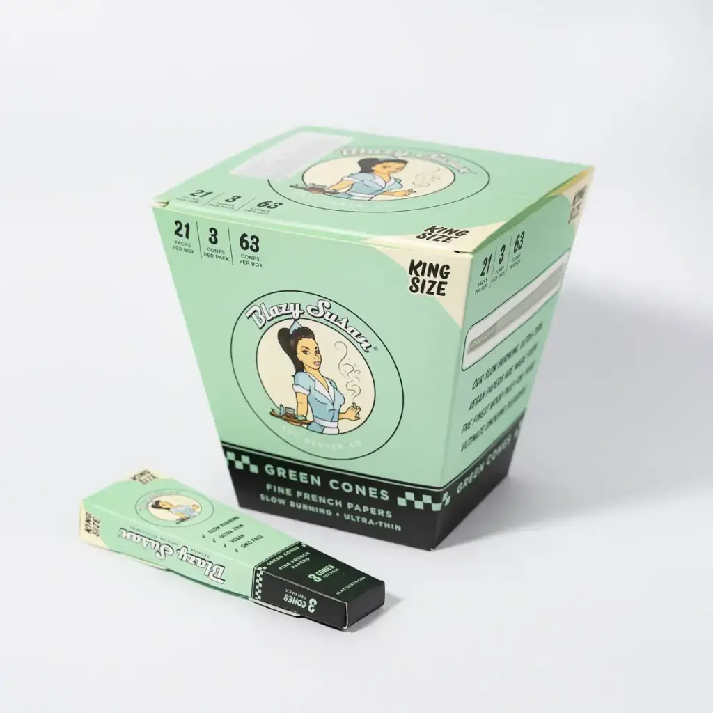 BLAZY SUSAN Green Cones Display King Size 3/21ct