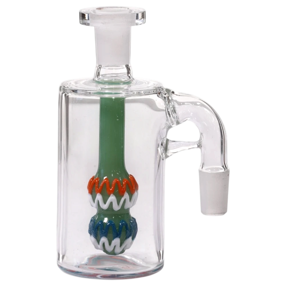 Ash Catcher 2 Ball 14mm 90 Degree Milky Green