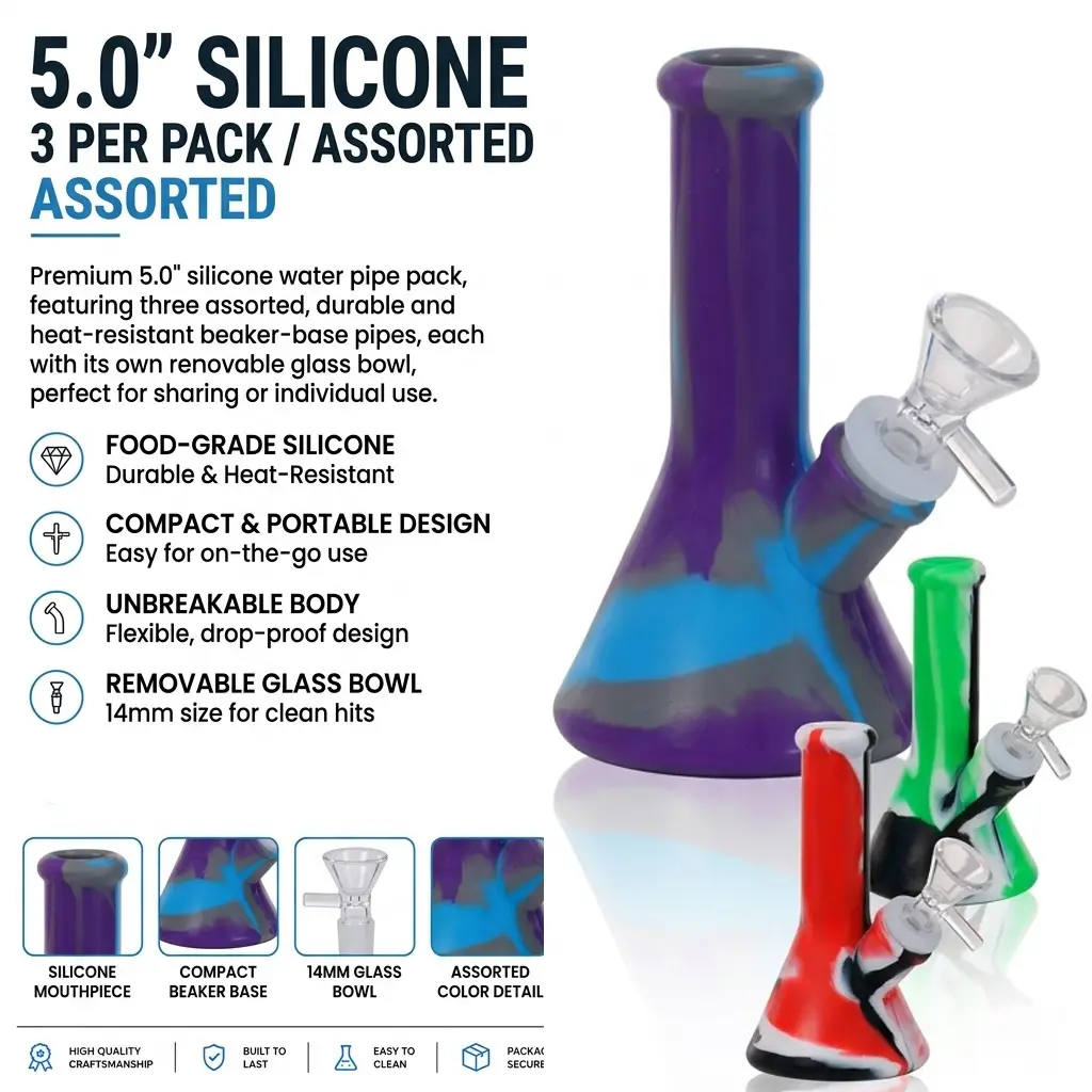 Silicone W.P. - 5.0" (3 per pack / Assorted)