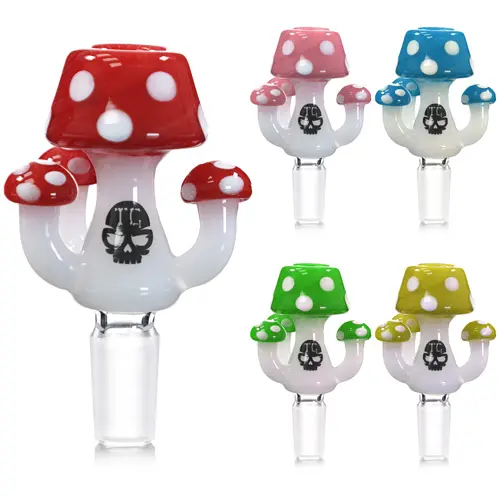 Toxic Glass Bowls - Mushroom 14mm Mix Colors (TXBL7) (5PCS)