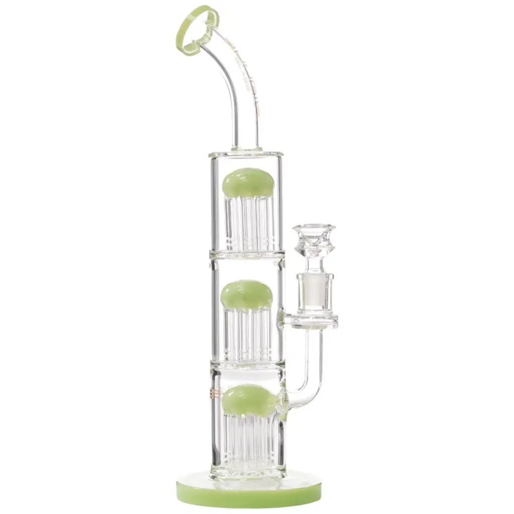 Bougie Glass 3 Tree Bent (8828) 12.0" Milky Green