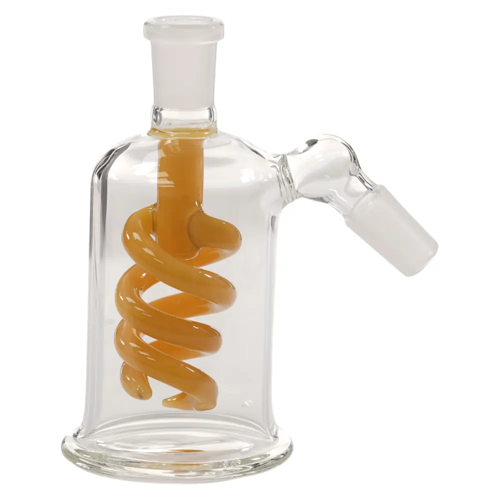 Ash Catcher 45 degree Coil 14mm 5.0" - Milky Brown