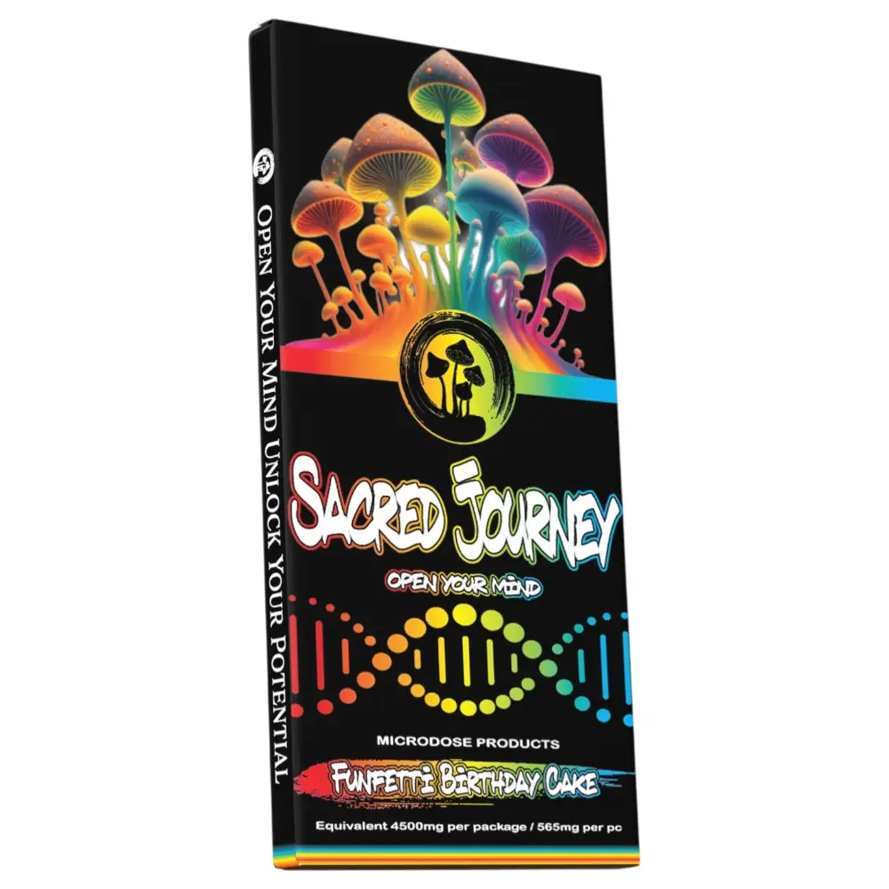 Sacred Journey Mushroom Chocolate -  White Chocolate Birthday Cake (6 per pack)