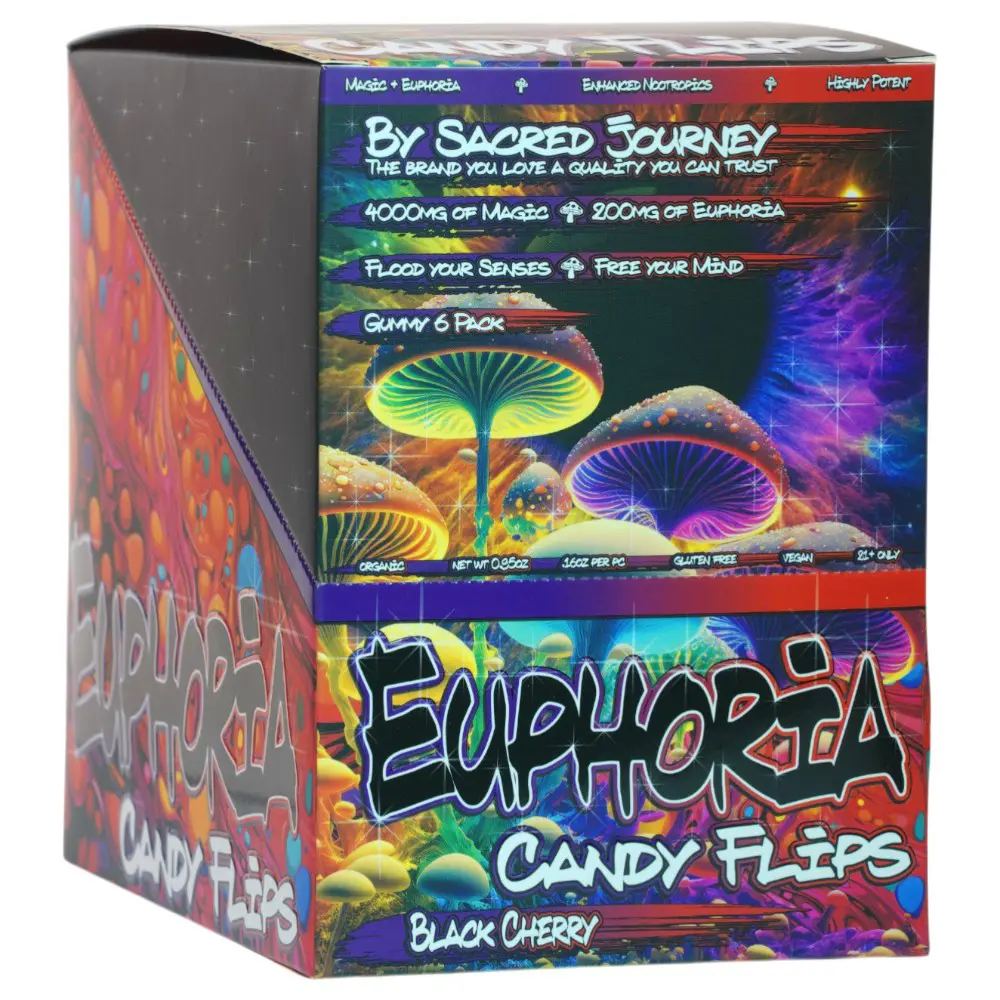 Euphoria Mushroom Gummies -  Black Cherry 6 Gummies (10 packs per Box)