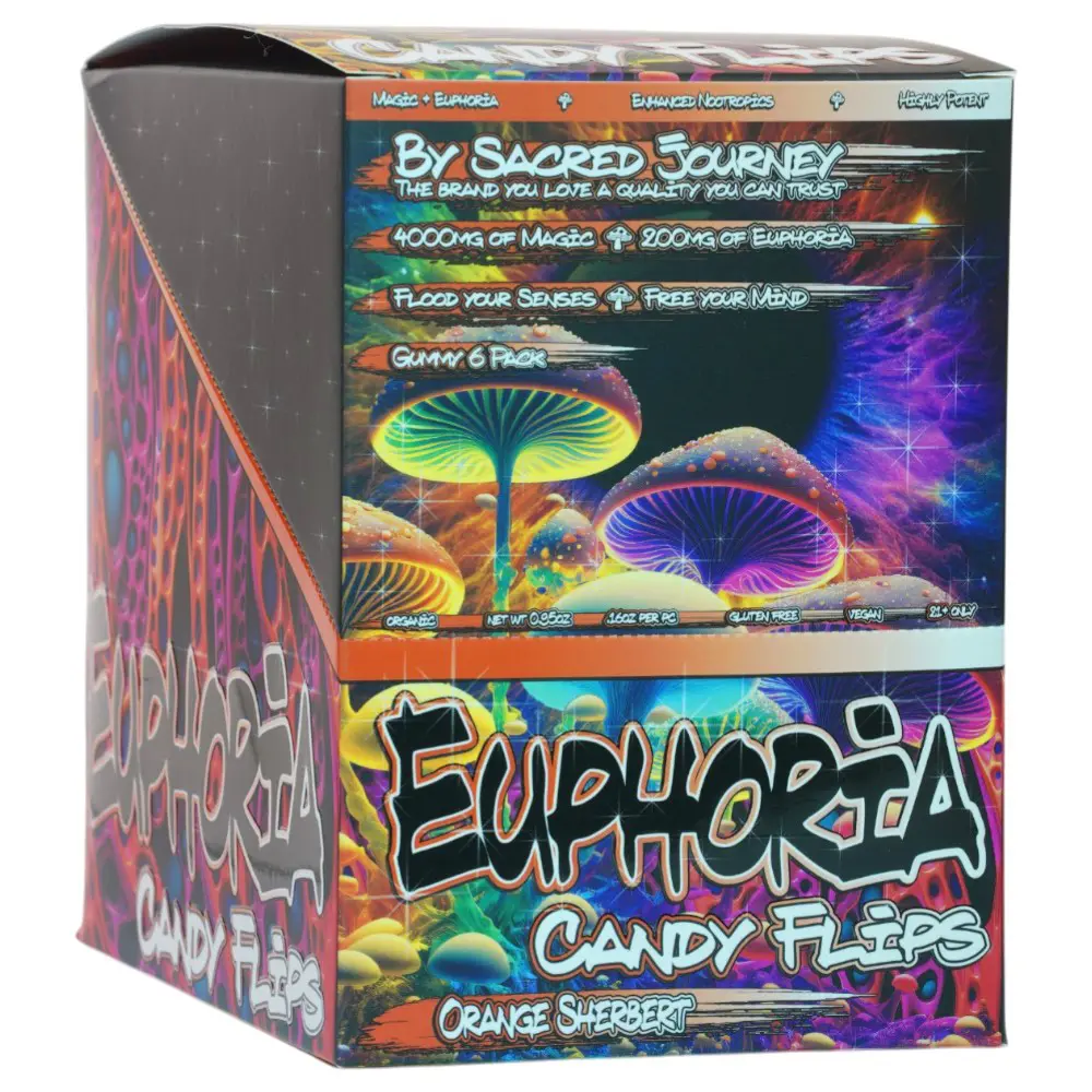 Euphoria Mushroom Gummies -  Orange Sherbet 6 Gummies (10 packs per Box)