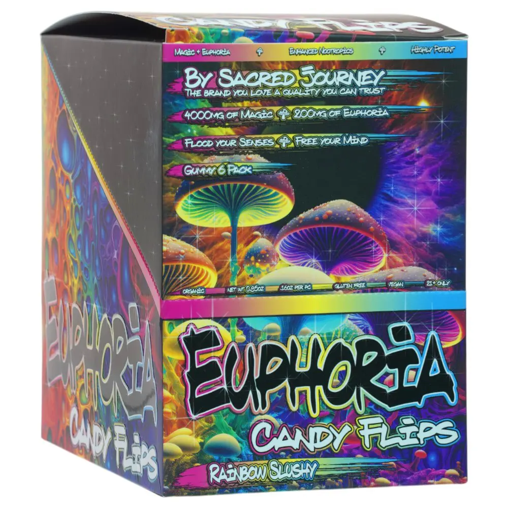 Euphoria Mushroom Gummies -  Rainbow Slushy 6 Gummies (10 packs per Box)