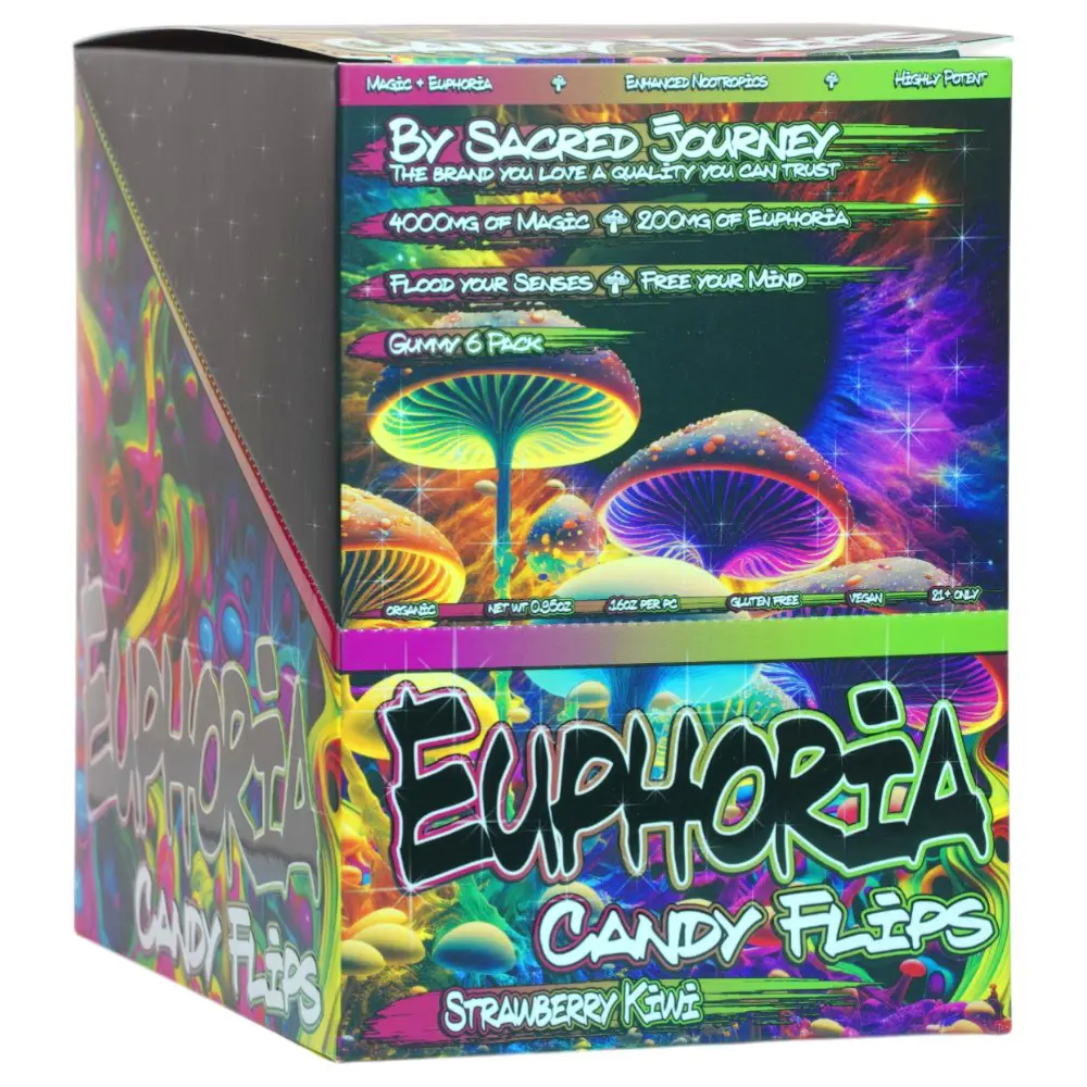 Euphoria Mushroom Gummies -  Strawberry Kiwi 6 Gummies (10 packs per Box)