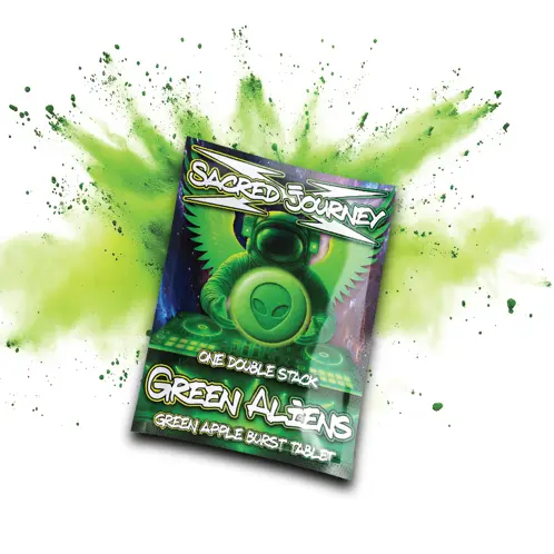 Sacred Journey Flips - Green Aliens - Green Apple Burst (20 per pack)