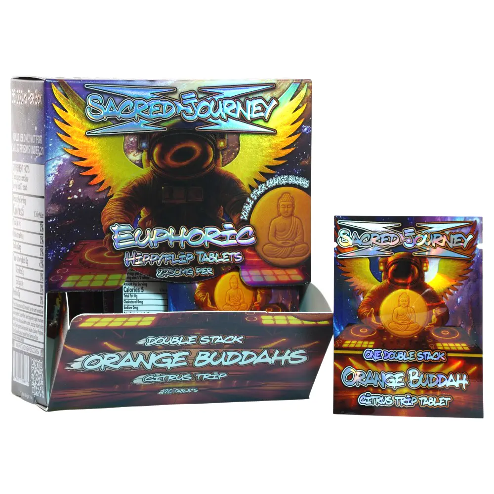 Sacred Journey Mushroom Flips - Orange Buddahs - Citrus Trip (20 per pack)
