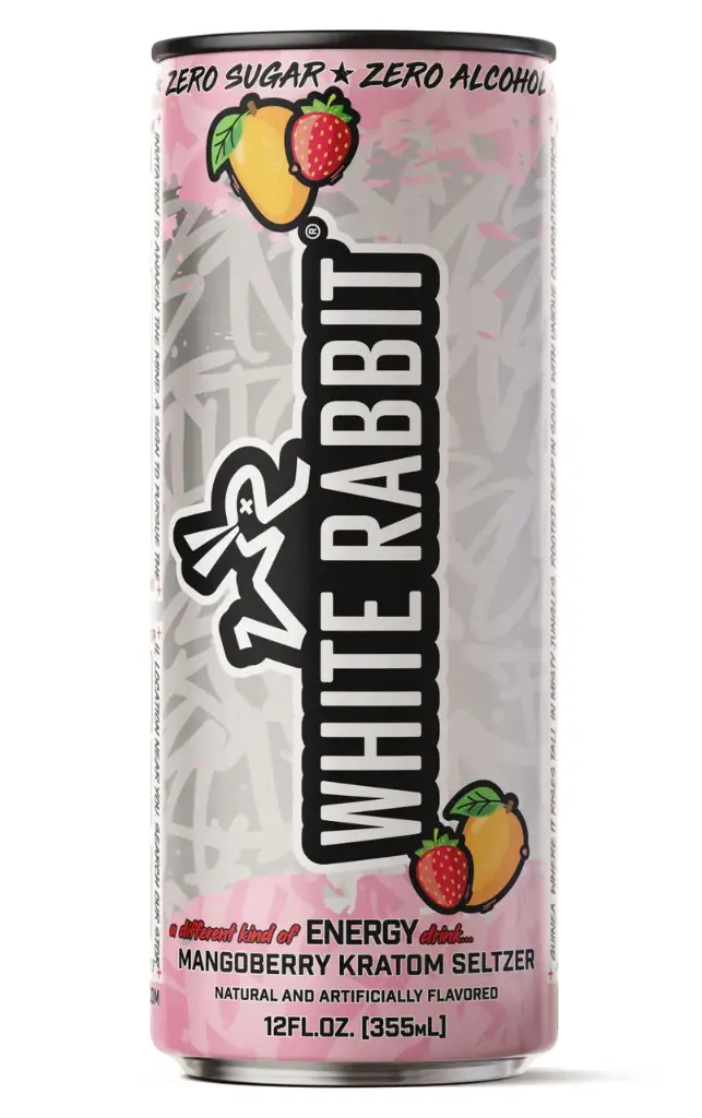 WHITE RABBIT Kratom Energy Seltzer 25MIT Mangoberry 12oz 1ct