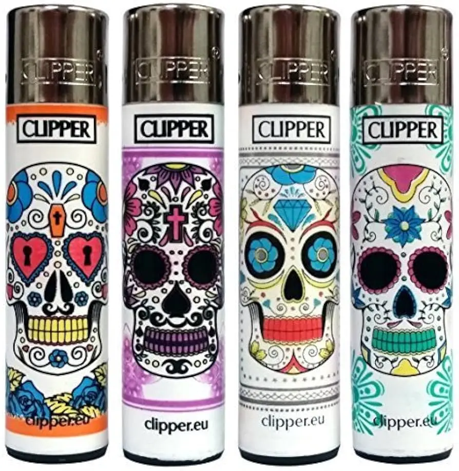 CLIPPER Classic Lighter Mexican Skull 48ct
