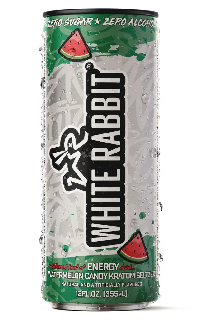 WHITE RABBIT Kratom Energy Seltzer 25MIT Watermelon Candy 12oz 1ct