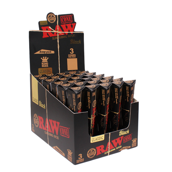 RAW Black Triangle Cones King Size 3/30ct