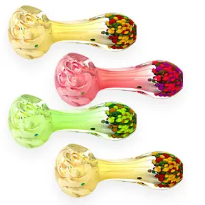 Unbranded Hand Pipe Flower (4511) Glass 3.5" (4 pcs)