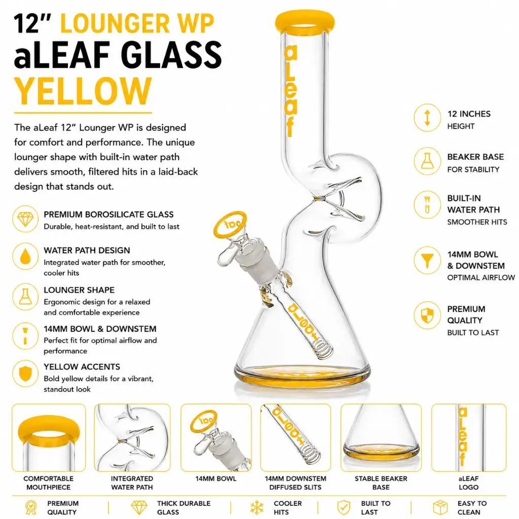 aLeaf Glass 12" LOUNGER WP YELLOW