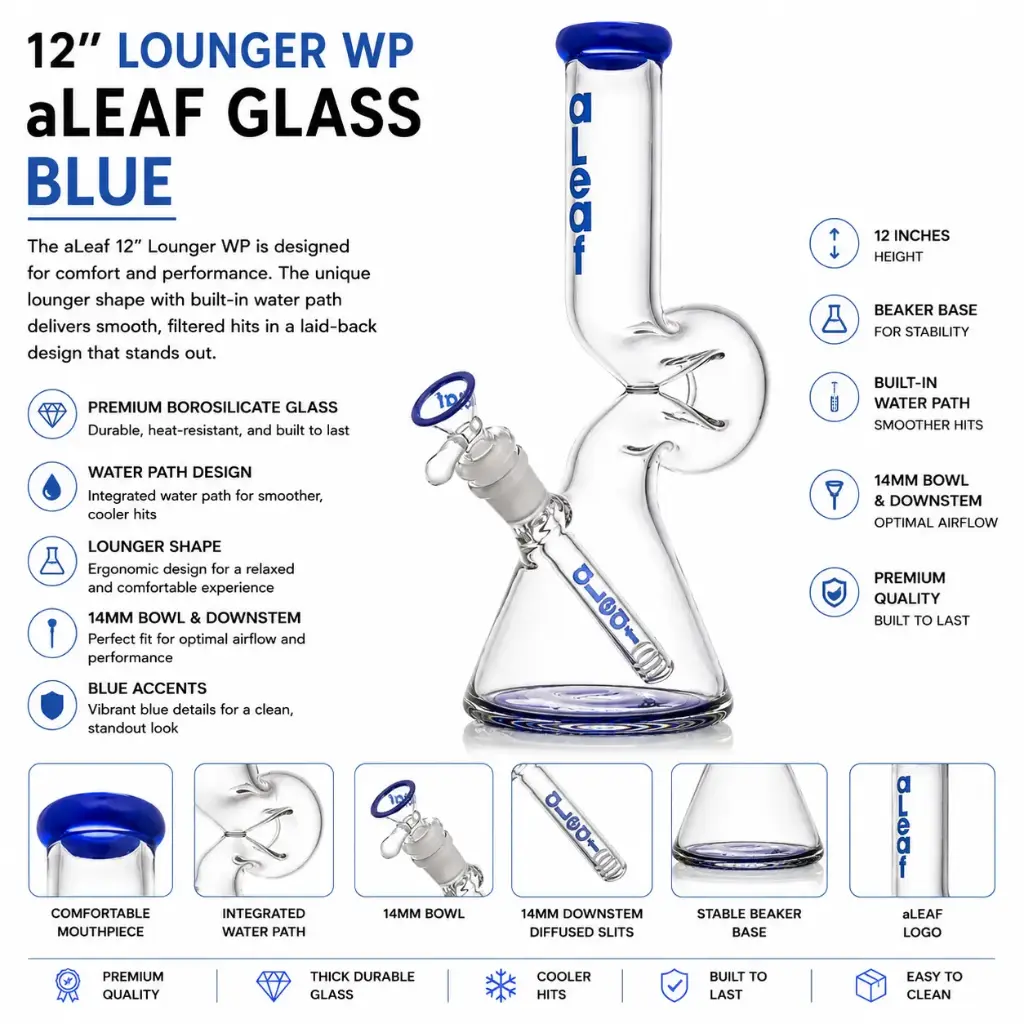 aLeaf Glass 12" LOUNGER WP BLUE