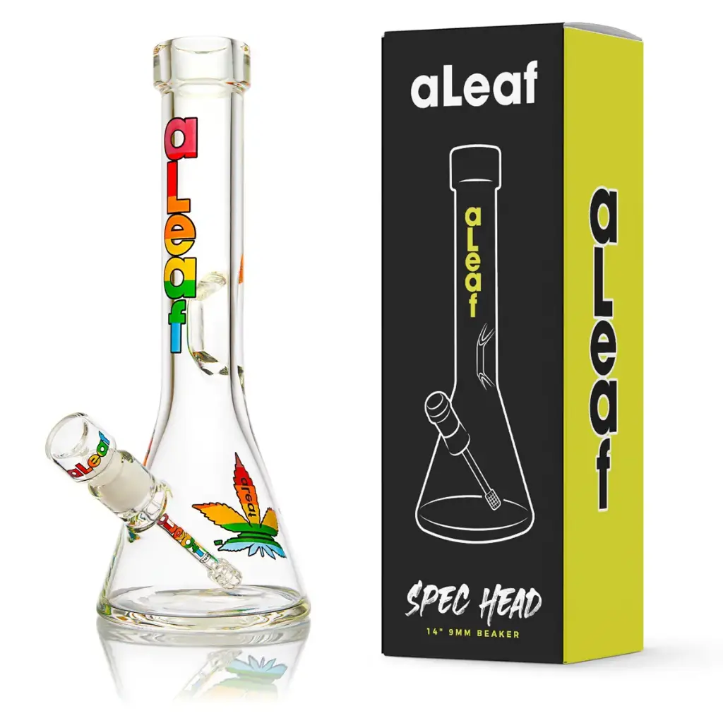 aLeaf Glass 14" 9MM BEAKER PRIDE