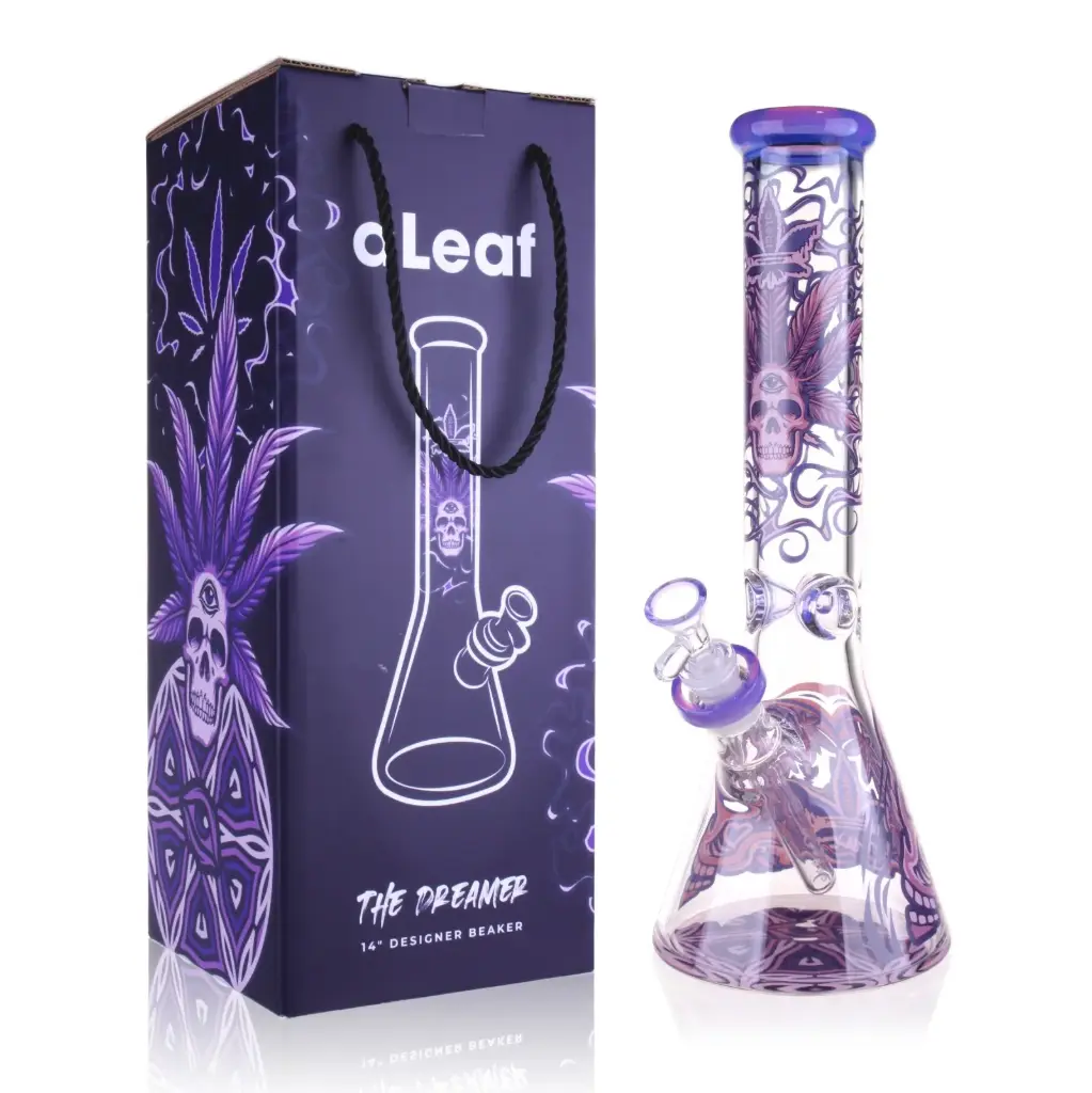 aLeaf Glass 14" THE DREAMER DESIGNER BEAKER WHITE