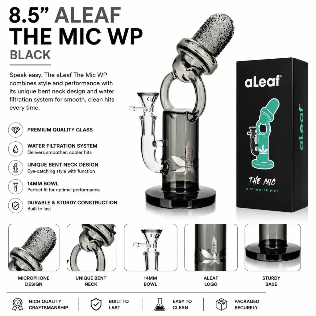 aLeaf Glass 8.5" ALEAF THE MIC WP BLACK
