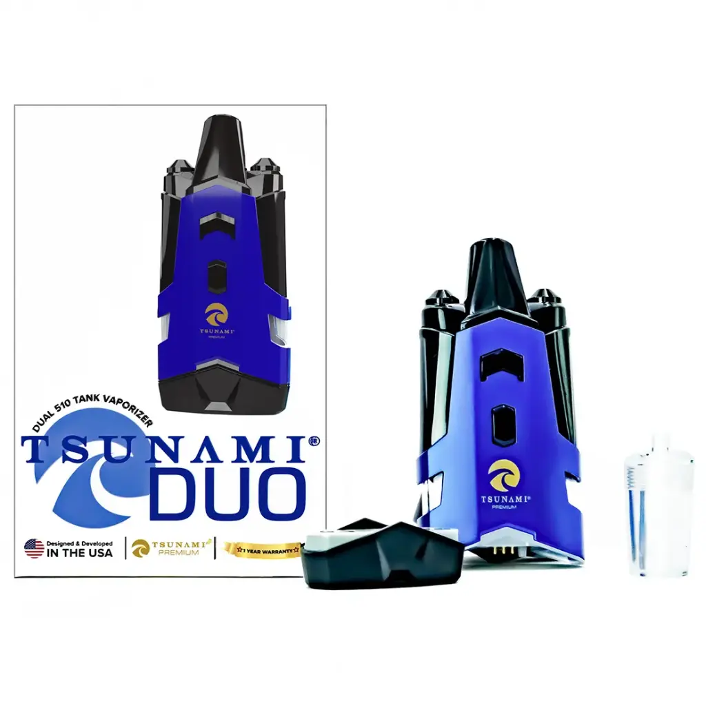 Tsunami Premium Duo Vaporizer – Dual 510 Tank - Blue
